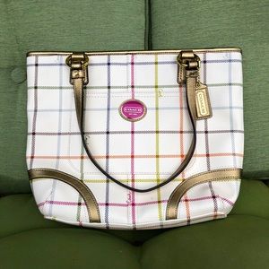 Multi-colored coach purse